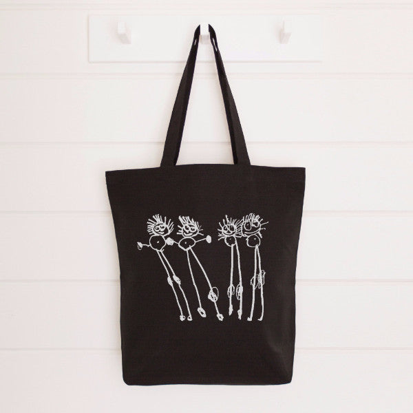 Black and white canvas tote outlet